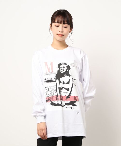 tone（トーン）の「【RadioDays/ラジオデイズ】MARYLIN MONROE LS TEE (UN)（Tシャツ/カットソー・レディース・ホワイト/ブラック・MEDIUM/LARGE/X-LARGE）」の5枚目の写真