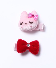 KP DECO（ケーピーデコ）の「ミミちゃん・ココちゃんとリボンモチーフのヘアクリップ2種2個セット（バレッタ/ヘアクリップ・キッズ）」