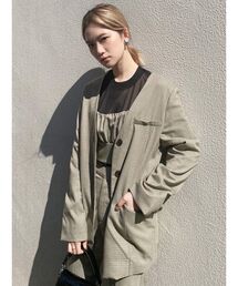 MURUA | バックオープンノーカラージャケット【セットアップ】(ノーカラージャケット)