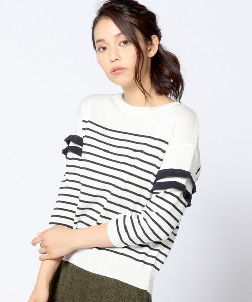 Another Edition(アナザーエディション)の「【展開店舗限定】ハイゲージボーダーフリルニットプルオーバー/ AE○ HGG BOR FRL PO(ニット/セーター・レディース・オフホワイト・フリー)」の11枚目の写真