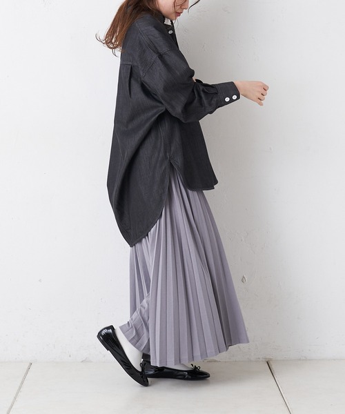 PUAL CE CIN（ピュアルセシン）の「プリーツスカート（スカート・レディース・グレー/アイボリー/スミクロ/ライトベージュ・FREE）」の18枚目の写真