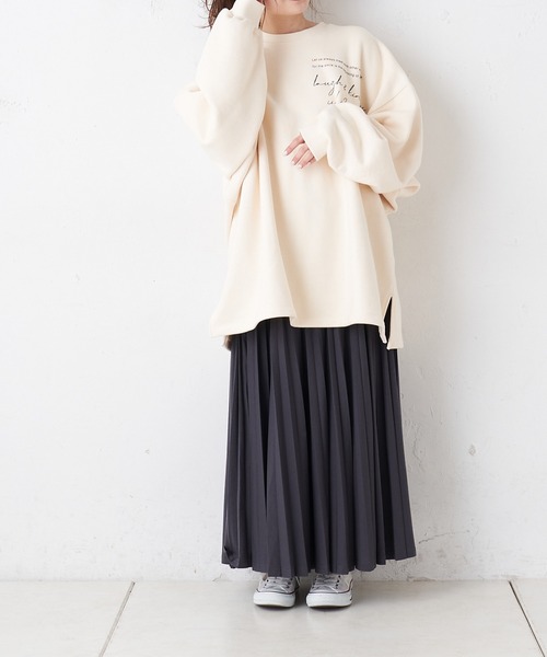 PUAL CE CIN（ピュアルセシン）の「プリーツスカート（スカート・レディース・グレー/アイボリー/スミクロ/ライトベージュ・FREE）」の6枚目の写真
