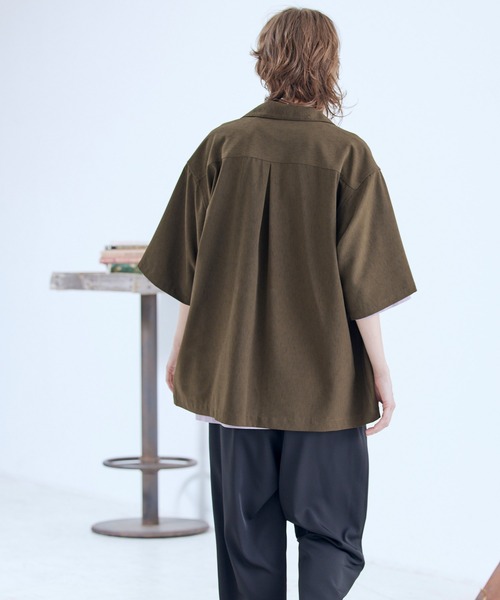 ENDER PRODUCTS（エンダープロダクツ）の「ビッグシルエット ブライトポプリン S/Sワイドワークシャツ【ENDER PRODUCTS/エンダープロダクツ】（シャツ/ブラウス・メンズ・キナリ/ブラウン/ライラック/グレイッシュブルー/グレイッシュベージュ/ブラック・M/L）」の17枚目の写真