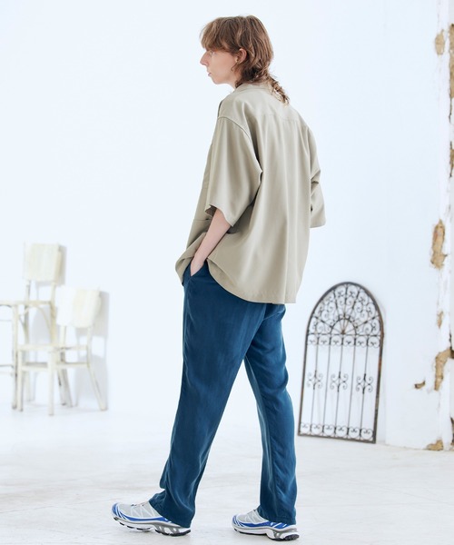 ENDER PRODUCTS（エンダープロダクツ）の「ビッグシルエット ブライトポプリン S/Sワイドワークシャツ【ENDER PRODUCTS/エンダープロダクツ】（シャツ/ブラウス・メンズ・キナリ/ブラウン/ライラック/グレイッシュブルー/グレイッシュベージュ/ブラック・M/L）」の20枚目の写真