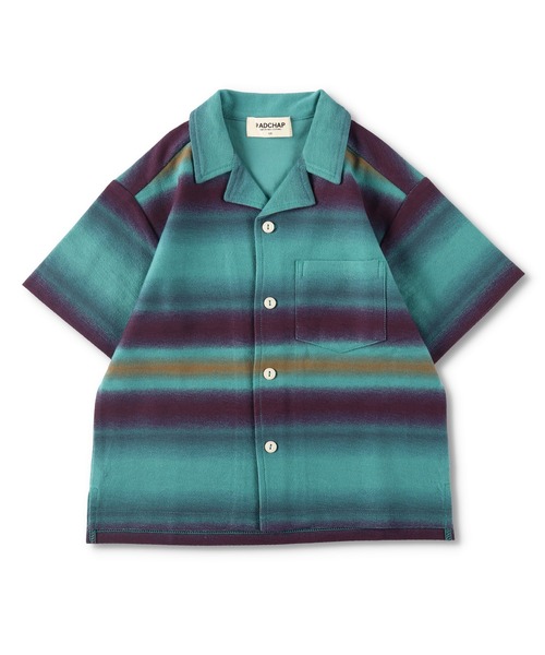 RADCHAP(ラッドチャップ)の「グラデーションボーダーカットソー半袖シャツ(シャツ/ブラウス・キッズ・ブルー/オレンジ・140cm/130cm/90cm/150cm/110cm/120cm/100cm)」の6枚目の写真