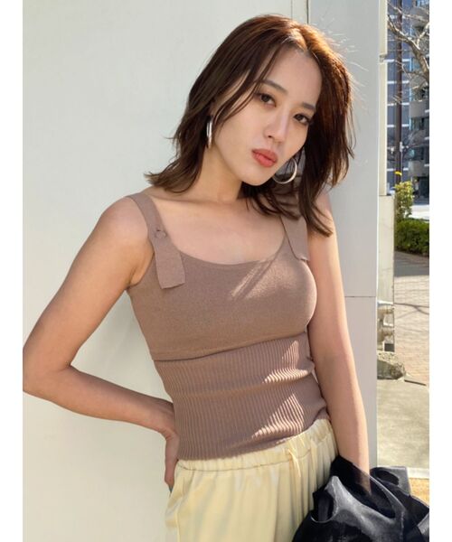 EMODA（エモダ）の「ハングショルダービスチェ（タンクトップ・レディース・ブラック/ベージュ/オレンジ/ミント・FREE）」の16枚目の写真