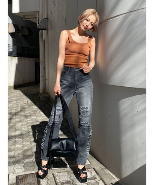 EMODA（エモダ）の「ハングショルダービスチェ（タンクトップ・レディース・ブラック/ベージュ/オレンジ/ミント・FREE）」の19枚目の写真