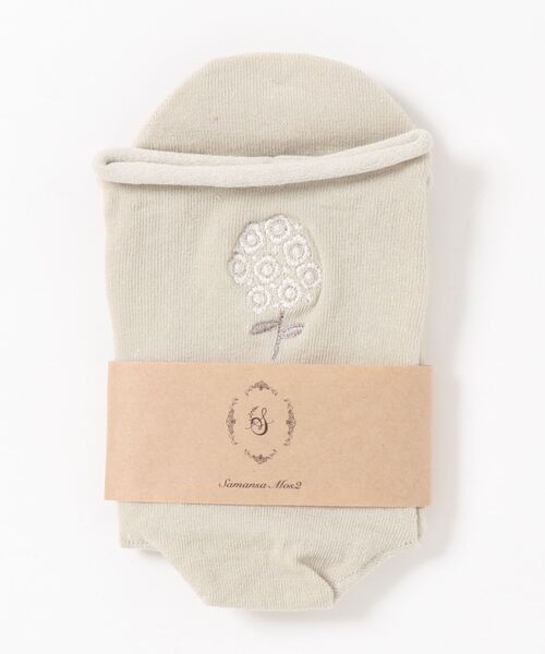 Samansa Mos2（サマンサ モスモス）の「ワンポイント花刺繍ソックス（ソックス/靴下・レディース・グレー/ミント/ベージュ・ﾌﾘ-）」の3枚目の写真