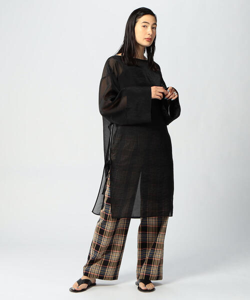 EDITION（エディション）の「PE/NY HIGH TWIST LOAN シアーチュニック（シャツ/ブラウス・レディース・ブラック・FREE）」の7枚目の写真