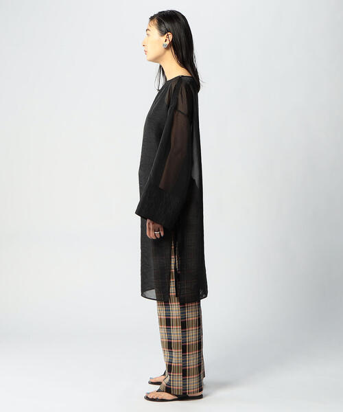 EDITION（エディション）の「PE/NY HIGH TWIST LOAN シアーチュニック（シャツ/ブラウス・レディース・ブラック・FREE）」の9枚目の写真