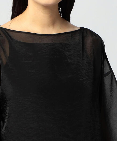 EDITION（エディション）の「PE/NY HIGH TWIST LOAN シアーチュニック（シャツ/ブラウス・レディース・ブラック・FREE）」の4枚目の写真