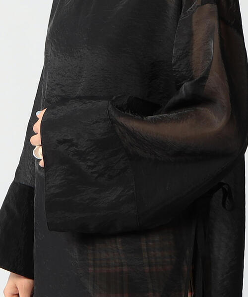 EDITION（エディション）の「PE/NY HIGH TWIST LOAN シアーチュニック（シャツ/ブラウス・レディース・ブラック・FREE）」の2枚目の写真