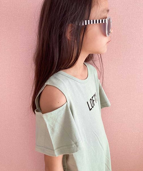 THE CASUAL（カジュアル）の「肩あきプリント半袖ワンピース キッズ（ワンピース・キッズ・ベージュ/ブラック系/モカ/杢グレー/グレー系/ブラック/ラベンダー/チャコール/ミント・140cm/120cm/160cm/150cm/130cm/110cm）」の11枚目の写真