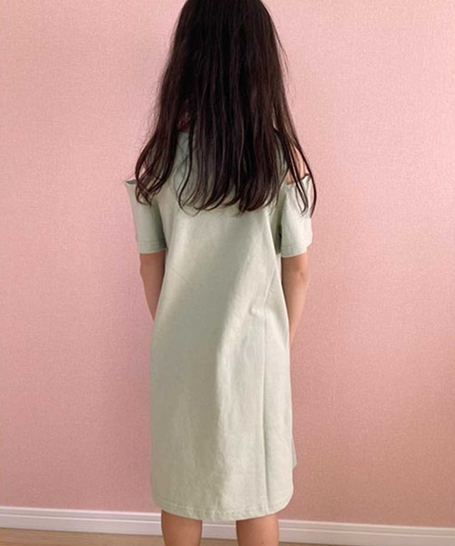 THE CASUAL（カジュアル）の「肩あきプリント半袖ワンピース キッズ（ワンピース・キッズ・ベージュ/ブラック系/モカ/杢グレー/グレー系/ブラック/ラベンダー/チャコール/ミント・140cm/120cm/160cm/150cm/130cm/110cm）」の13枚目の写真