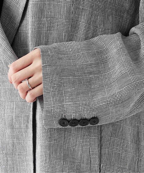 RIVE DROITE(リヴドロワ)の「グレンチェックオーバーライトジャケット(テーラードジャケット・レディース・ブラック/ブラウン・FREE)」の8枚目の写真