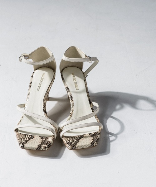 LAUTREAMONT（ロートレアモン）の「パイソンスクエアサンダル（サンダル・レディース・アイボリー/ブラウン系その他・23.0cm/24.0cm/23.5cm）」の12枚目の写真