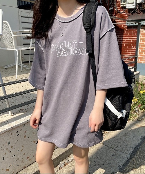 SONA（ソナ）の「SONYUNARA ステッチ半袖Tシャツ（Tシャツ/カットソー・レディース・アイボリー/ブラック/チャコールグレー/ブルー・FREE）」の19枚目の写真