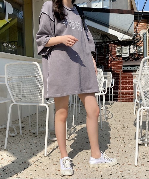 SONA（ソナ）の「SONYUNARA ステッチ半袖Tシャツ（Tシャツ/カットソー・レディース・アイボリー/ブラック/チャコールグレー/ブルー・FREE）」の13枚目の写真