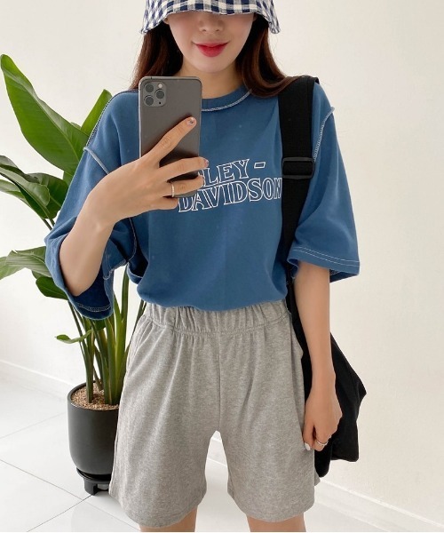 SONA（ソナ）の「SONYUNARA ステッチ半袖Tシャツ（Tシャツ/カットソー・レディース・アイボリー/ブラック/チャコールグレー/ブルー・FREE）」の14枚目の写真