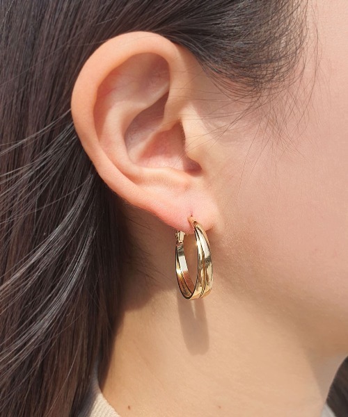CEMONEMO(セモネモ)の「ツイスト リングピアス 2セット(ピアス(両耳用)・レディース・その他1/その他2/その他3/その他4/その他5/その他6・FREE)」の9枚目の写真