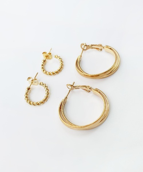 CEMONEMO(セモネモ)の「ツイスト リングピアス 2セット(ピアス(両耳用)・レディース・その他1/その他2/その他3/その他4/その他5/その他6・FREE)」の11枚目の写真