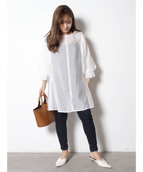 THE DAYZ TOKYO(ザデイズトーキョー)の「【THE DAYZ TOKYO】キャンディースリーブフレアチュニック(シャツ/ブラウス・レディース・オフホワイト/ブラック・FREE)」の12枚目の写真