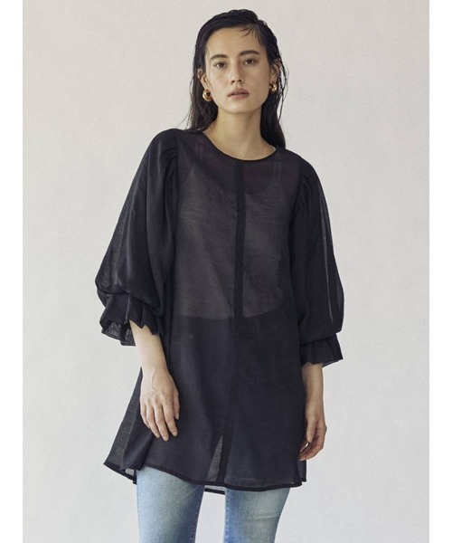 THE DAYZ TOKYO(ザデイズトーキョー)の「【THE DAYZ TOKYO】キャンディースリーブフレアチュニック(シャツ/ブラウス・レディース・オフホワイト/ブラック・FREE)」の2枚目の写真