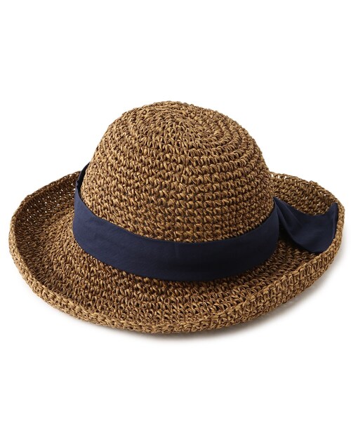 DRESKIP（ドレスキップ）の「◆ギャザーリボン細編みハット（ハット・レディース・ベージュ/キャメル/ベージュ系4・00）」の2枚目の写真