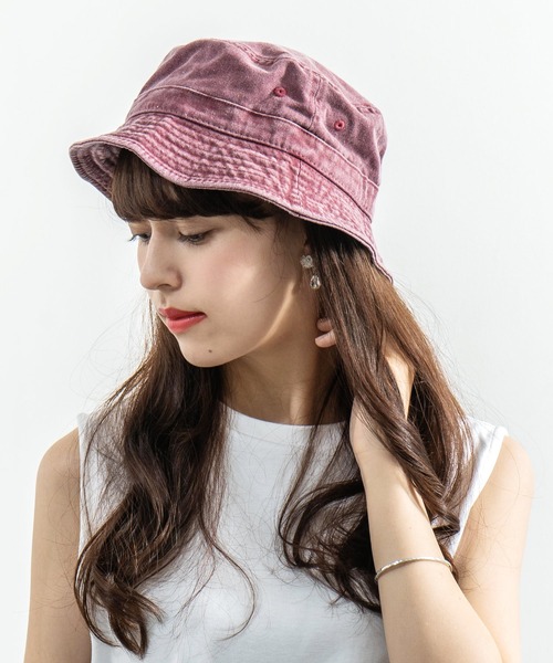 newhattan（ニューハッタン）の「NEWHATTAN ニューハッタン Bucket Hat -pigment dyed- ピグメントダイ バケットハット（ハット・メンズ・ブラック/バーガンディー/チャコール/ダークブラウン/グレー/ネイビー/オリーブ/オレンジ/ロイヤルブルー/サンドベージュ・FREE）」の10枚目の写真