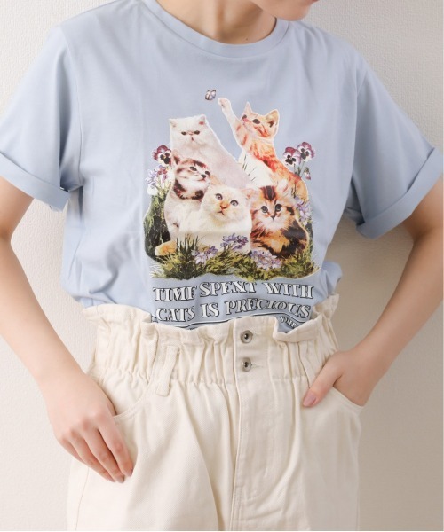 sakishimatokyo(サキシマトーキョー)の「【ZOZO限定】サキシマamp「CATプリントTee」(Tシャツ/カットソー・レディース・ホワイト/ライトブルー/ブラック/アイボリー・FREE)」の4枚目の写真