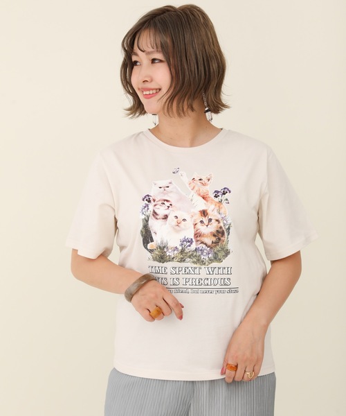sakishimatokyo(サキシマトーキョー)の「【ZOZO限定】サキシマamp「CATプリントTee」(Tシャツ/カットソー・レディース・ホワイト/ライトブルー/ブラック/アイボリー・FREE)」の13枚目の写真