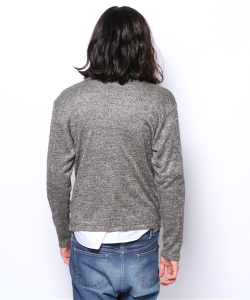 JUNRED（ジュンレッド）の「【JUNMEN】ニットライクＶカーディガン（カーディガン/ボレロ・メンズ・ダークブラック/カーキ/オレンジ・MEDIUM/LARGE）」の6枚目の写真