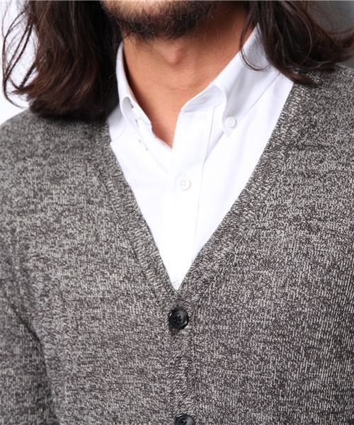 JUNRED（ジュンレッド）の「【JUNMEN】ニットライクＶカーディガン（カーディガン/ボレロ・メンズ・ダークブラック/カーキ/オレンジ・MEDIUM/LARGE）」の7枚目の写真