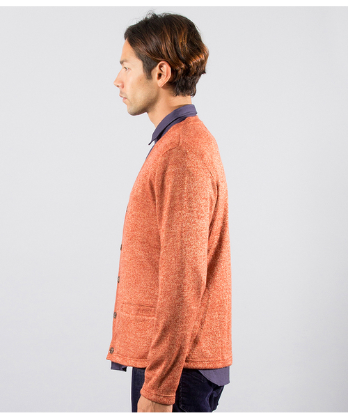 JUNRED（ジュンレッド）の「【JUNMEN】ニットライクＶカーディガン（カーディガン/ボレロ・メンズ・ダークブラック/カーキ/オレンジ・MEDIUM/LARGE）」の11枚目の写真