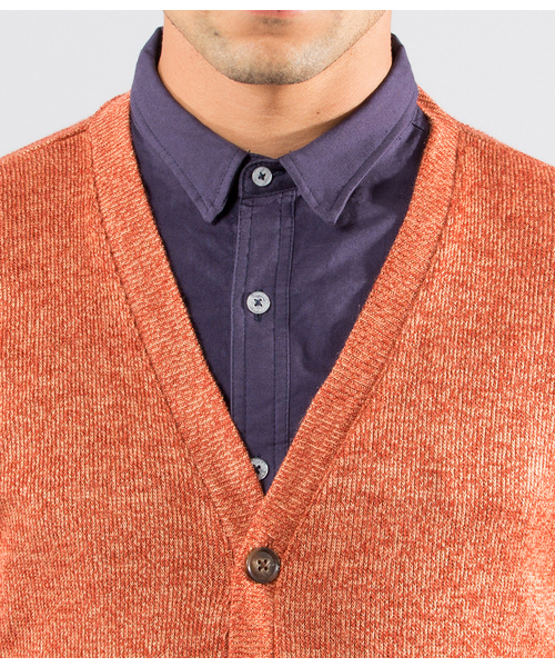 JUNRED（ジュンレッド）の「【JUNMEN】ニットライクＶカーディガン（カーディガン/ボレロ・メンズ・ダークブラック/カーキ/オレンジ・MEDIUM/LARGE）」の13枚目の写真