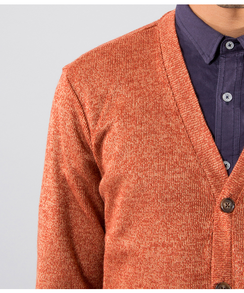 JUNRED（ジュンレッド）の「【JUNMEN】ニットライクＶカーディガン（カーディガン/ボレロ・メンズ・ダークブラック/カーキ/オレンジ・MEDIUM/LARGE）」の14枚目の写真