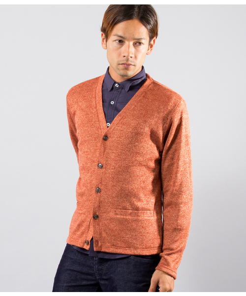 JUNRED（ジュンレッド）の「【JUNMEN】ニットライクＶカーディガン（カーディガン/ボレロ・メンズ・ダークブラック/カーキ/オレンジ・MEDIUM/LARGE）」の19枚目の写真