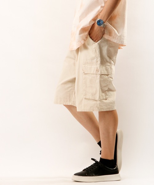 POWER TO THE PEOPLE(パワートゥーザピープル)の「【POWER TO THE PEOPLE】リップイージーカーゴショーツ(ショートパンツ/ハーフパンツ)(カーゴパンツ・メンズ・ブラック/アイボリー/ベージュ/カーキ・LL/M/L)」の10枚目の写真