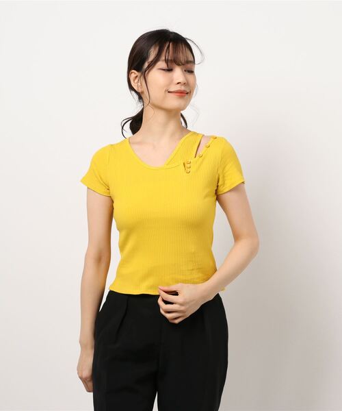 SPIGA（スピーガ）の「肩あき釦デザインリブニット（ニット/セーター・レディース・ホワイト/ピンク/イエロー・FREE）」の14枚目の写真