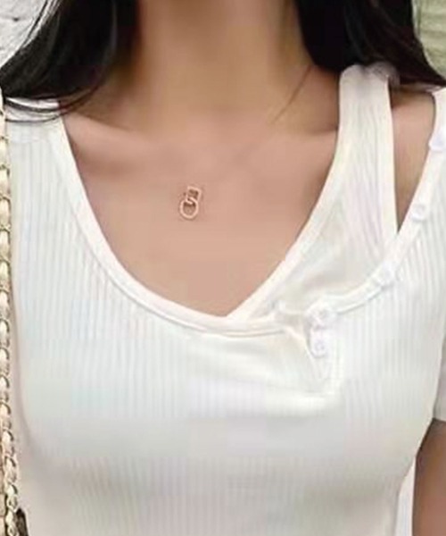 SPIGA（スピーガ）の「肩あき釦デザインリブニット（ニット/セーター・レディース・ホワイト/ピンク/イエロー・FREE）」の12枚目の写真