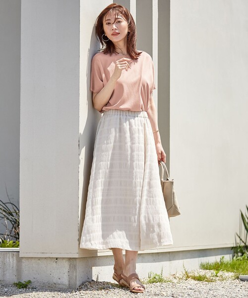 J.PRESS Ladies（J.プレス レディス）の「【洗える】シャーリングシャドーボーダー スカート（スカート・レディース・アイボリー系/ネイビー系・XS）」の9枚目の写真