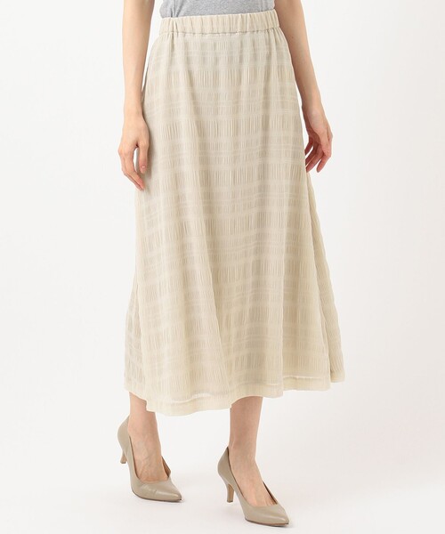 J.PRESS Ladies（J.プレス レディス）の「【洗える】シャーリングシャドーボーダー スカート（スカート・レディース・アイボリー系/ネイビー系・XS）」の8枚目の写真
