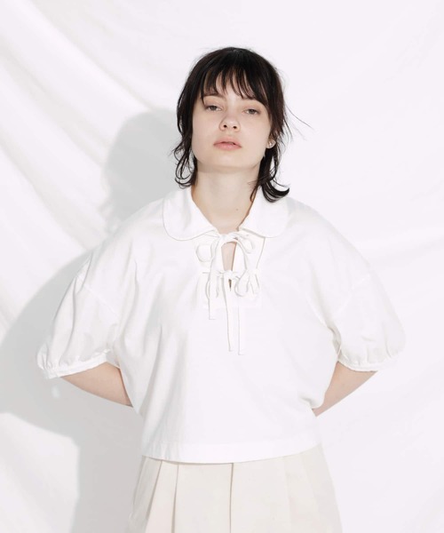 F/CE. (エフシーイー)の「F/CE. RECYCLE COTTON SHIRT LIKE / エフシーイー リサイクルコットン シャツライク(シャツ/ブラウス・レディース・オレンジ/グリーン/ブラック/アイボリー・MEDIUM/SMALL)」の2枚目の写真