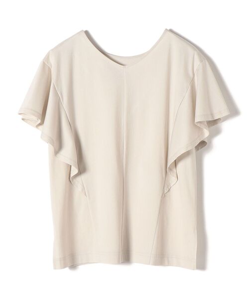 SHIPS(シップス)の「【WEB限定】布帛ライクフリルスリーブカットソー◆(Tシャツ/カットソー・レディース・オフホワイト/ブラック/ライトグレー/オリーブ・ONE SIZE)」の8枚目の写真