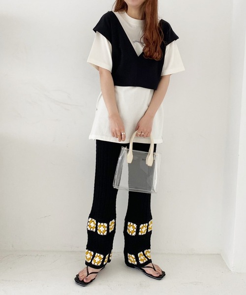 Heather（ヘザー）の「カラークロシェフレアパンツ 955018（その他パンツ・レディース・ベージュ系/ブラック系・FREE）」の9枚目の写真