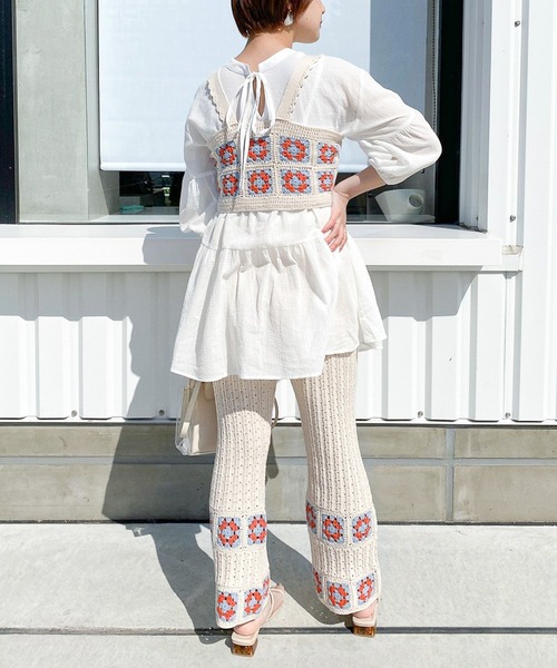 Heather（ヘザー）の「カラークロシェフレアパンツ 955018（その他パンツ・レディース・ベージュ系/ブラック系・FREE）」の11枚目の写真