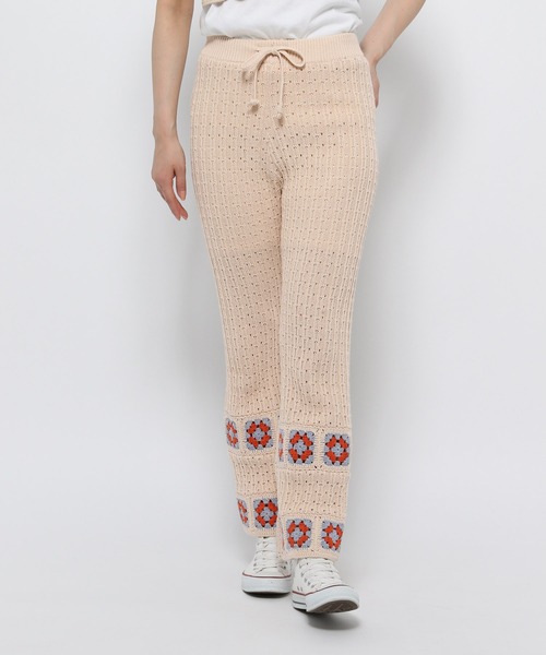 Heather（ヘザー）の「カラークロシェフレアパンツ 955018（その他パンツ・レディース・ベージュ系/ブラック系・FREE）」の5枚目の写真