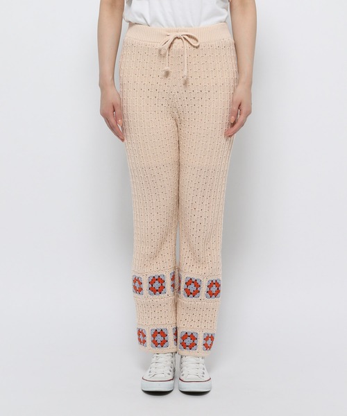 Heather（ヘザー）の「カラークロシェフレアパンツ 955018（その他パンツ・レディース・ベージュ系/ブラック系・FREE）」の6枚目の写真