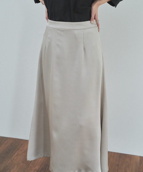 audrey and john wad（オードリーアンドジョンワッド）の「サテンツイル フレアスカート（スカート・レディース・ライトグレー/ブラック/アイボリー・S/M）」の18枚目の写真