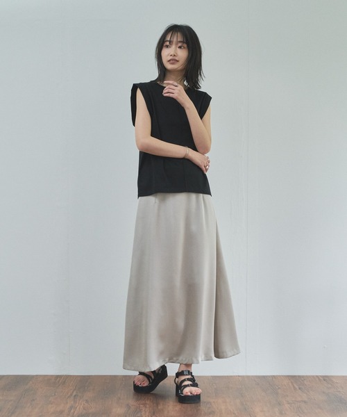 audrey and john wad（オードリーアンドジョンワッド）の「サテンツイル フレアスカート（スカート・レディース・ライトグレー/ブラック/アイボリー・S/M）」の21枚目の写真
